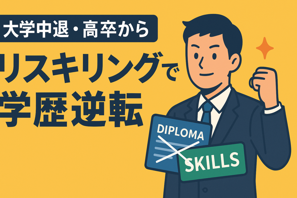 大学中退・高卒からのリスキリング。学歴をスキルで上書きする逆転劇