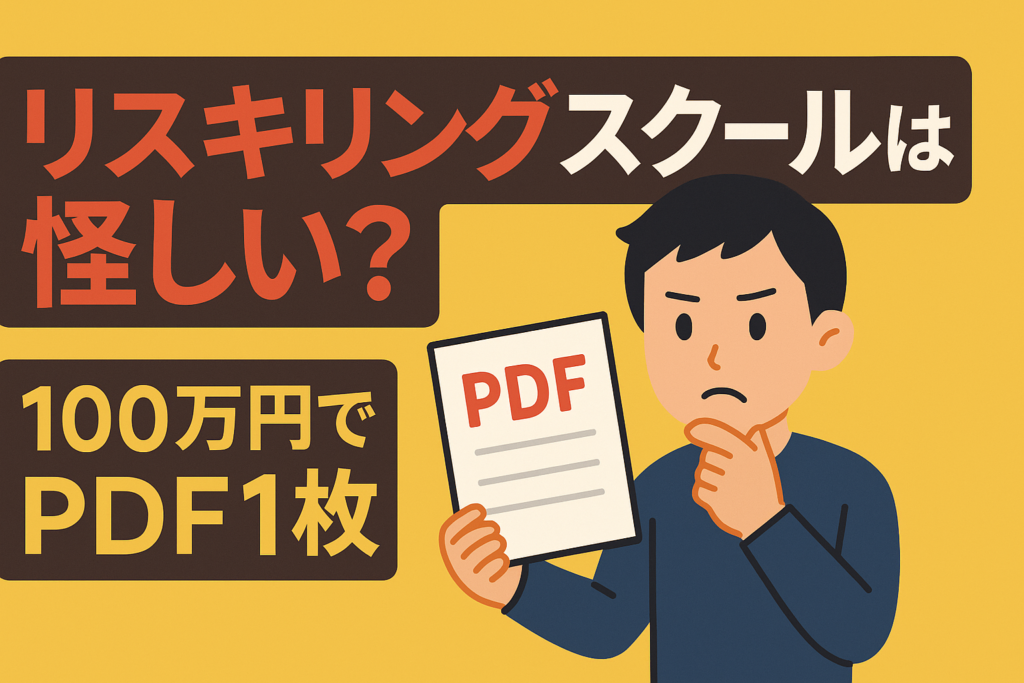 【実録】リスキリングスクールの闇。100万払って得たものが「PDF1枚」？