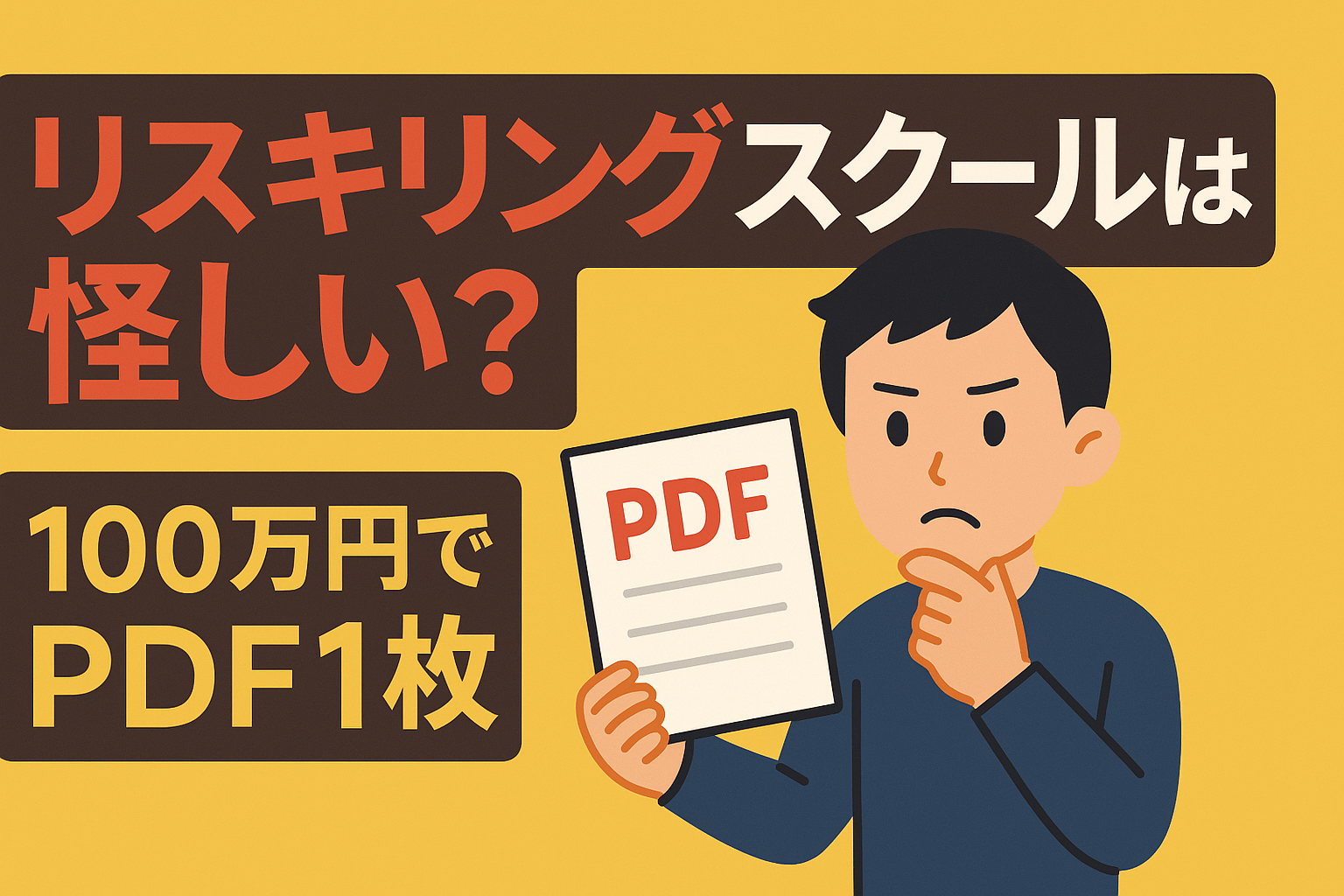 【実録】リスキリングスクールの闇。100万払って得たものが「PDF1枚」?