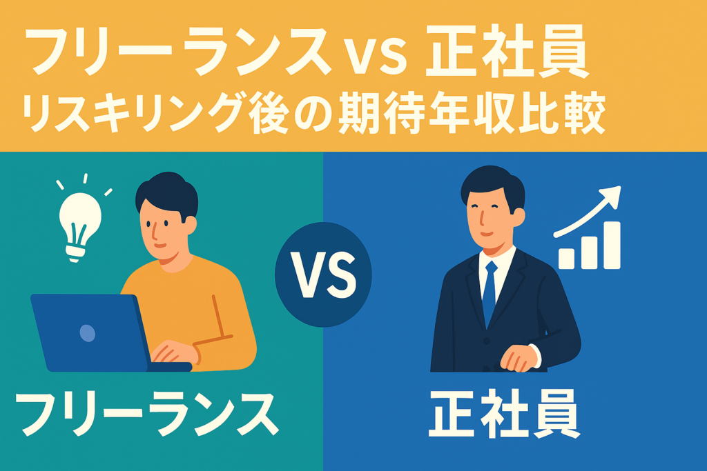 フリーランス転身vs正社員転職。リスキリング後の「期待年収」比較